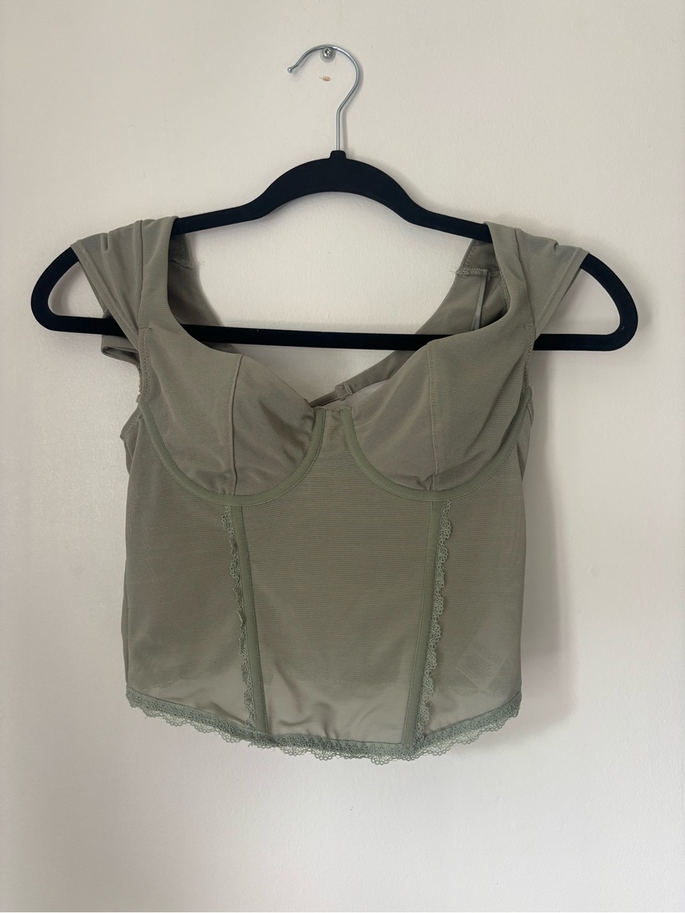 Women's Sage Green Bustier Top | GARAGE | XS